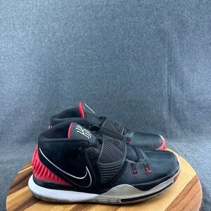 Nike Kyrie 6 Bred Black University Red White Basketball Shoes BQ4630-002 Mens 14